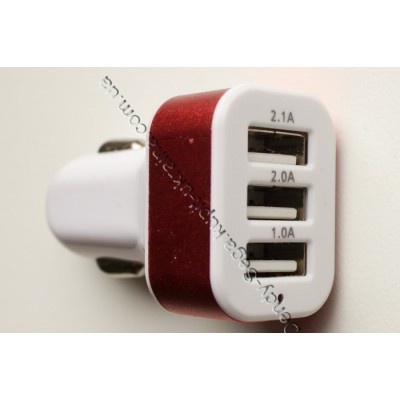 Автомобильная зарядка от прикуривателя 3хUSB купить недорого по низкой цене
