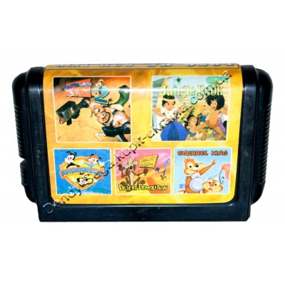 Картридж Sega 16 bit 5 в 1 Earthoworm Jim 2/ Jungle Book/ Animaniacs