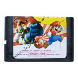 Картрідж сега 9 в 1 Earthoworm Jim-1-2/Super Mario-3-4-64