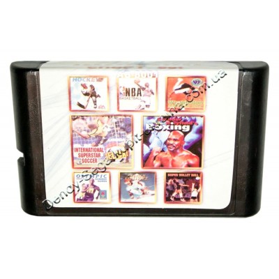 Картридж (в коробке) Sega 8 в 1 NBA Basketball/ Hockey/ Boxing/ Soccer Deluxe