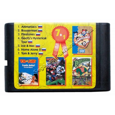 Картридж Sega 16 bit Animaniacs/ BoogerMan/ Flinstones/ Tom and Jerry 