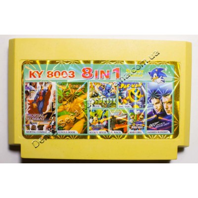 Картридж Dendy 8 bit Jungle Book, MK4, James Bond 007, F1 Race, Pac Man, Popaye, Mickey Mouse, Mario Bros