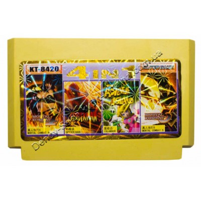 Картридж Dendy 8 bit Mortal Combat 4+5, Spiderman, Adventure Island