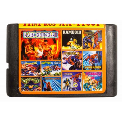 Картридж Sega 16 bit Battletoads-1-2/ Streets Rage-1-2-3/ Spider Man 1-2-3-4-5 