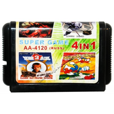 Картридж Sega 16 bit Dynamite Duke/ Hockey/ Home Alon-2/ Quack Shot