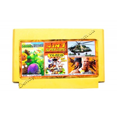 Картридж Dendy 8 bit Contra-2: Super Contra/Adventure Island-2/Alpha Wing/Plants Zombies Картридж Dendy 8 bit Contra-2: Super Contra/Adventure Island-2/Alpha Wing/Plants Zombies