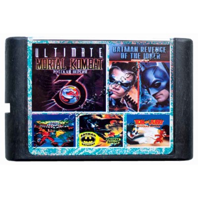 Картридж Sega 16 bit MK-3:U/ Battletoads-2/ Batman Return-Revenge Joker 