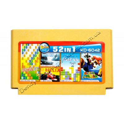 Картридж Dendy 8 bit Super Mario/Tank (Battle City)/F1 Race/Jewelry/Flipll 
