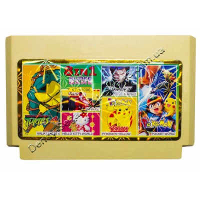 Картридж Dendy 8 bit Turtles 4, Pokemon Yellow, F1 Race, Pockemon World, X-Man 2, World Hello kitty Картридж Dendy 8 bit Turtles 4, Pokemon Yellow, F1 Race, Pockemon World, X-Man 2, World Hello kitty