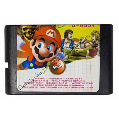 Картридж Sega 16 bit Super Mario (Dendy)/ Tanki (Dendy)/ Battletoads-2 