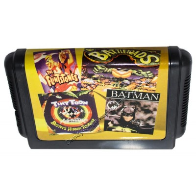 Картридж Sega 16 bit Battletoads/ Batman/ Tiny Toon/ The Flintstones
