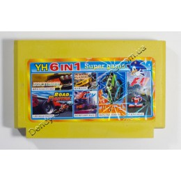 Картридж денди (6 в 1) F1 Race/ Mach Rider/ Zippy Race/ City