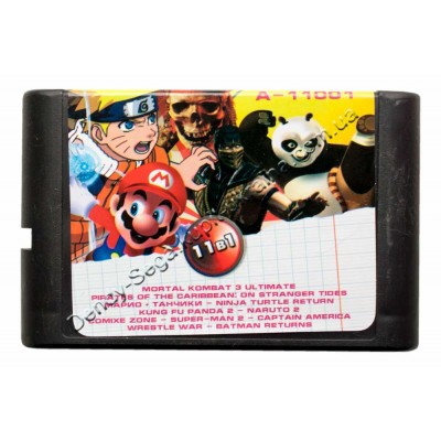 Картридж Sega 16 bit Super Mario (Dendy)/ Tanki (Dendy)/ MK-3-U 