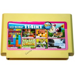 Картридж денди (114 в 1) Battle City/ Bomberman/ Popeye/ Galaxian/ Circus/ Tetris