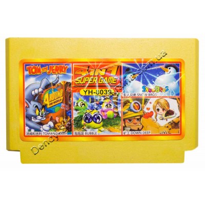 Картридж Dendy 8 bit Tom Jerry, Snow Bros, Bubble, I deep down Картридж Dendy 8 bit Tom Jerry, Snow Bros, Bubble, I deep down