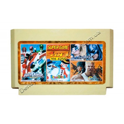 Картридж Dendy 8 bit Contra-2: Super Contra/Power Rangers/Batman/Snow Bros (Brother)