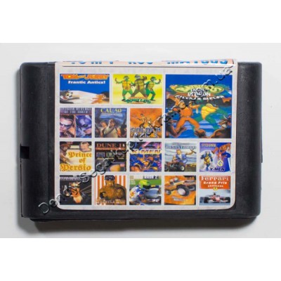 Картридж Sega Mega Drive 16 bit Battletoads 2/ Turtles/ Golden Axe 3/ Tom  Jerry/ Batman Revenge Joker/ Cal 50/ Prince of Persia/ Dune 2/ Spider Man and X Man/ X Man/ Midnight Resistance/ Terminator 2/ Wrestle War/ Road Rash 2/ Rockn Roll Racing/ Ferrari