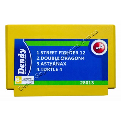 Картридж Dendy 8 bit Turtlse-4/Street Fighter/Double Dragon-4/Asatyanax 