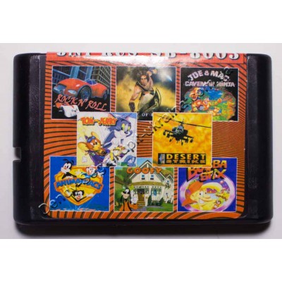 Картридж Sega Mega Drive 16 bit Rockn Roll Racing/ Prince of Persia/ Desert Strike/ Joe Mac/ Tom  Jerry/ Animaniacs/ Goofy/ Bubbah Stix