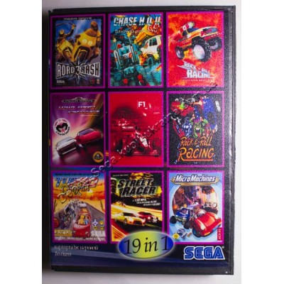 Картридж Sega Mega Drive 16 bit Rockn Roll Racing/ Road Rash/ Road Rash 2/ Road Rash 3/ Top Gear 2/ Lotus Turbo Challenge/ Lotus 2/ Chase HQ 2/ F1/ Turbo Outrun/ Road Blasters/ Super off Road/ Micro Machines/ Street Racer/ Pro Am/ Outlander/ Super Hang On