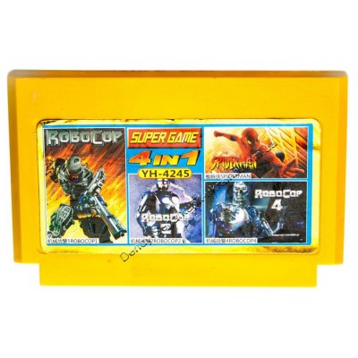 Картридж Dendy 8 bit Robocop 1, Robocop 2, Robocop 3, Spiderman