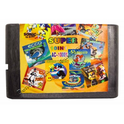 Картридж Sega 16 bit Ariel / Squirrel King/ Earthoworm Jim 2/ Jungle Book 