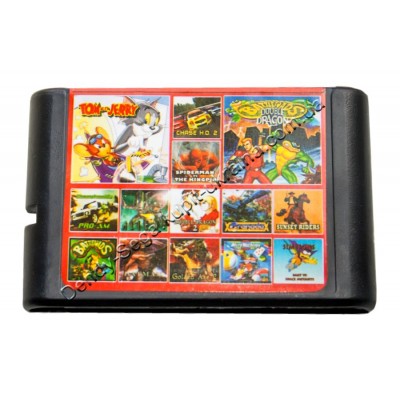 Картридж Sega 16 bit 14 в 1 Tom and Jerry/ Battletoads Double Dragon