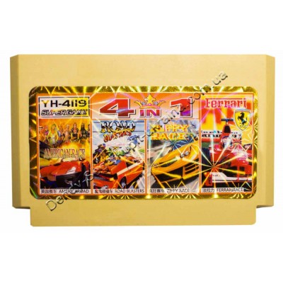 Картридж Dendy 8 bit American Race, Road Blasters, Mad Max, Ferrari Race