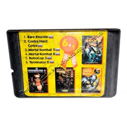 Картридж Сега 6 в 1 MK-5-8/ Contra/ Robocop-3 Картридж Сега 6 в 1 MK-5-8/ Contra/ Robocop-3