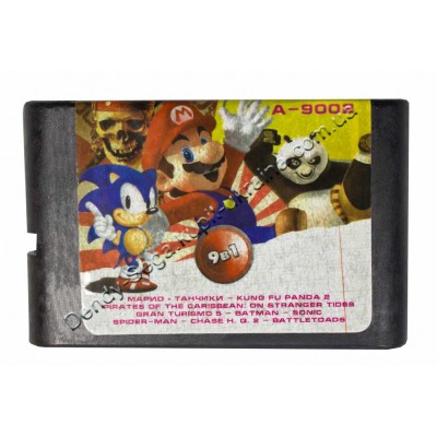 Картридж Sega 16 bit Super Mario (Dendy)/ Tanki (Dendy)/ Battletoads/  Sonic 