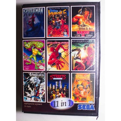 Картридж Sega 16 bit Battletoads-1-2/ Streets Rage-1-2-3/ Spider Man 1-2-3-4-5 