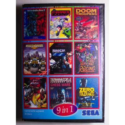 Картридж Sega 16 bit Bloodshot/ Rockn Roll Racing/ Judge Dredd/ Skeleton Krew 