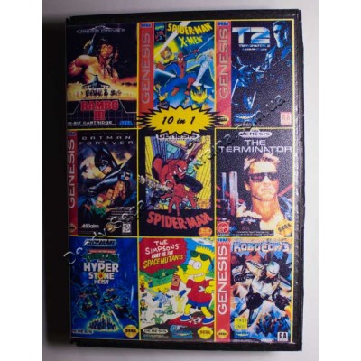 Картридж Sega Mega Drive 16 bit Batman Revenge Joker/ Terminator 1+2/ Robocop/ Rambo 3/ Spider Man and X Man/ Spider Man/ X Man/ Turtles/ Simpsons