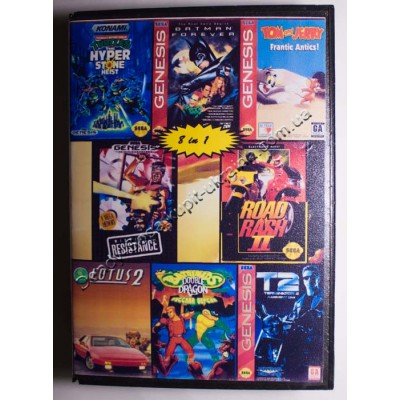 Картридж Sega Mega Drive 16 bit Batman Return/ Battletoads 2/ Turtles/ Terminator 2: Judgement Day/ Road Rash/ Midnight Resistance/ Tom  Jerry