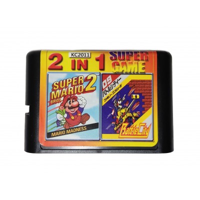 Super Mario Bros + Battle City — картридж для Сега Мега Драйв 2 (Супер Марио Брос + Баттл Сити)